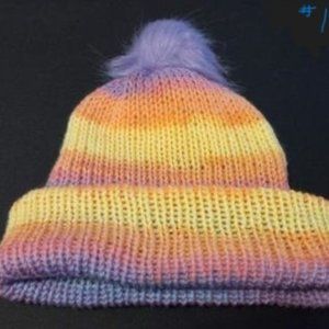 Vibrant Handmade Double Layered Knit Hat and Infinity Scarf